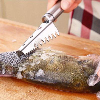 Fischschuppen, Reiben, Schaber, Fischreinigungswerkzeug, Kratzschuppengerät mit Abdeckung, für Zuhause, Küche, Kochen, Angeln, Werkzeug, Pesca Tackle