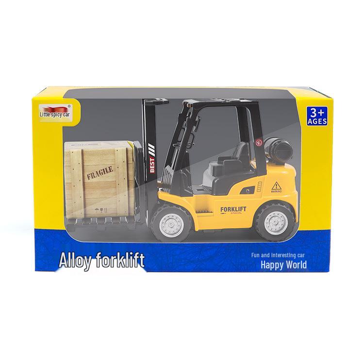Alloy Construction Forklift Toy with Free Shipping - Pull Back Action Car Model for Kids