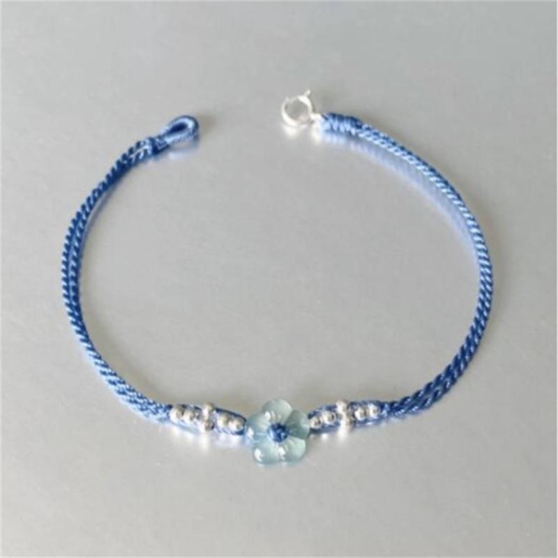 Elegant Exquisite Plum Flower Braided Bracelets for Women Trendy Handmade Blue Rope Weave Bracelets Friendship Jewelry Gifts