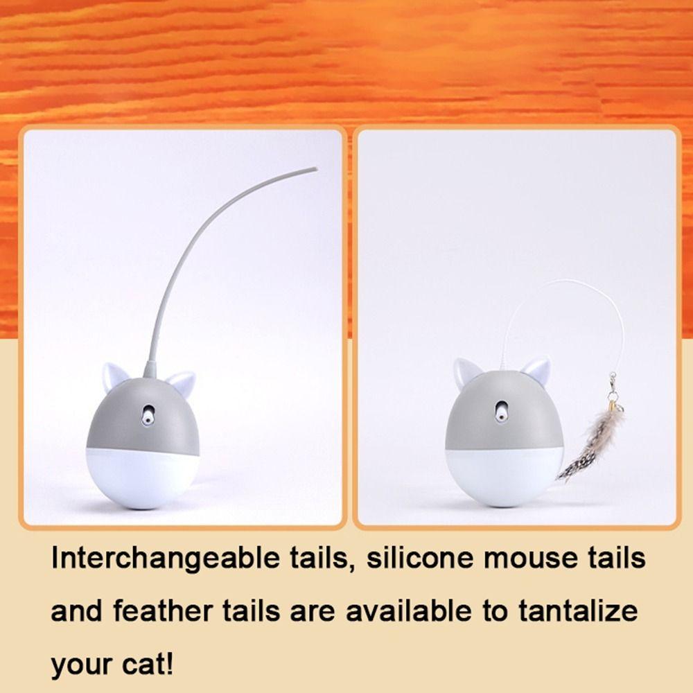 USB Rechargeable Automatic Interactive Cat Toy Tumbler Teasing Cat Stick  Teasing Cat