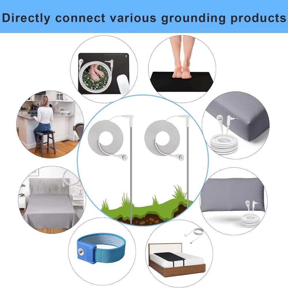 Grounding Stainless Steel Rod With 65ft Grounding Wire Grounding Pad Product Indoors Outdoor Universal Kit Reduce Inflammation