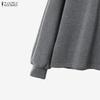 ZANZEA Damen Langarm Sweatshirts und Lange Röcke Herbst Zweiteilige Anzugsets
