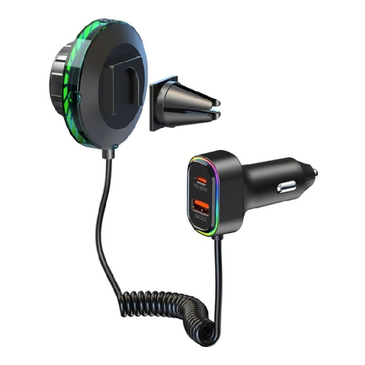Wireless FM Transmitter Car Adapter with Fast Charging & Voice Activation for Convenient Use Seamless Music Safe Driving