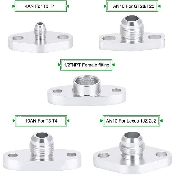 PTNHZ RACING AN10 Garrett GT28 GT30 GT35 T25 Turbo Oil Return Drain Flange Adapter