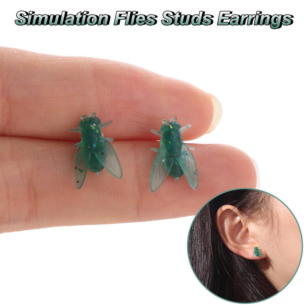 Creative Flies Studs Earrings Simulation Mosquito Ear Stud Cute Insects Small Earrings Daily Wear