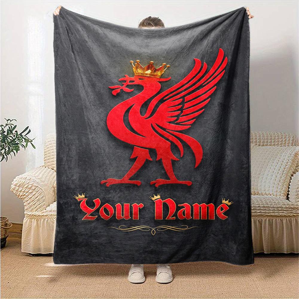 Liverpool Customize Text Blanket Gift Customizable Blanket Comfortable Perfect for Nap Chair Home Decor Picnics All-Season Use