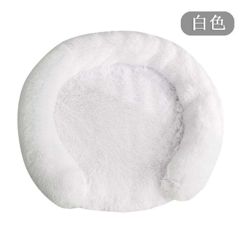 Plush Round Pet Bed Dogs Cats Winter Warm Nest Soft Fleece Dog Sleeping Mat Indoor Comfortable Resting