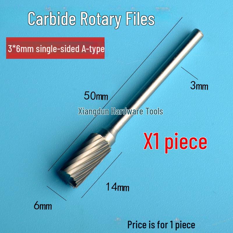 Tungsten Steel Carbide Rotary File Set - Double Grain Engraving and Milling Cutter for Woodworking, 3x6mm