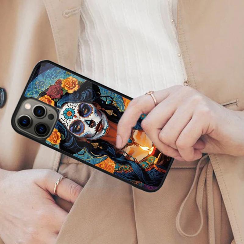 Mexican Skull Girl Tattooed Art Magnetic Phone Case For APPLE iPhone 17 Air 16 14 13 12 Pro Max 15 Plus Wireless MagSafe Cover