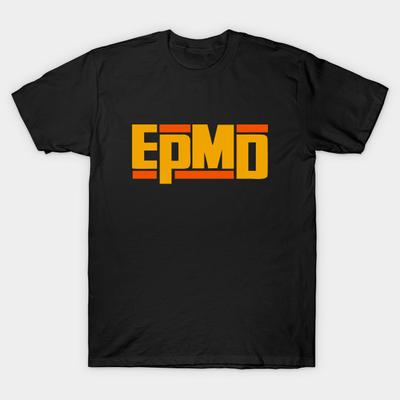 Heren Zwart Print T-shirt Super Groot T-shirt EPMD No-Cut Transfer Papier Print Katoenen T-shirt
