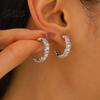 Two-tone Earrings 1 Pair Women C-Ring Shape Ear Buckle Design