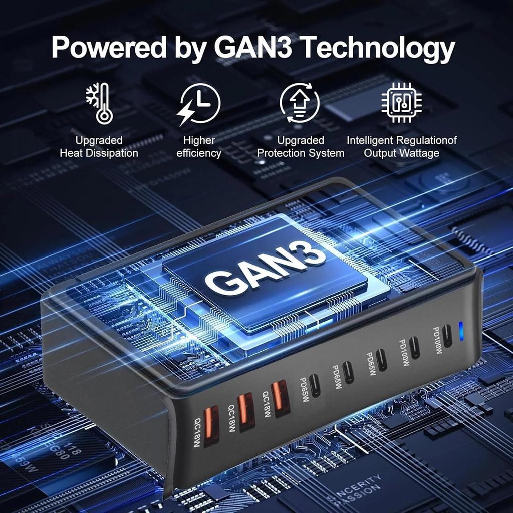 440W USB C Charger 8 Port Charging Station 100W Dual PD Compatible MacBook Pro Air iPad iPhone 16 15 14 13 Pro Max