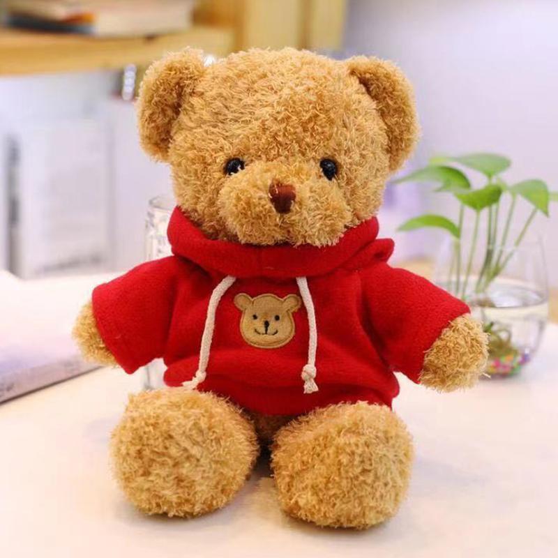 

30 см Плюшевая игрушка ручной работы Милый плюшевый мишка с меняющейся одеждой Набитый маленький коричневый мишка Мягкая плюшевая кукла Детские рождественские подарки