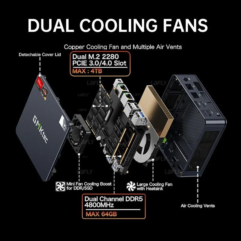 GMKtec M6 Mini-PC AMD R5 6600H 6-Kern 12-Thread 16GB DDR5 512GB PCIe 3.0 SSD WiFi 6 BT5.2 Desktop-Computer