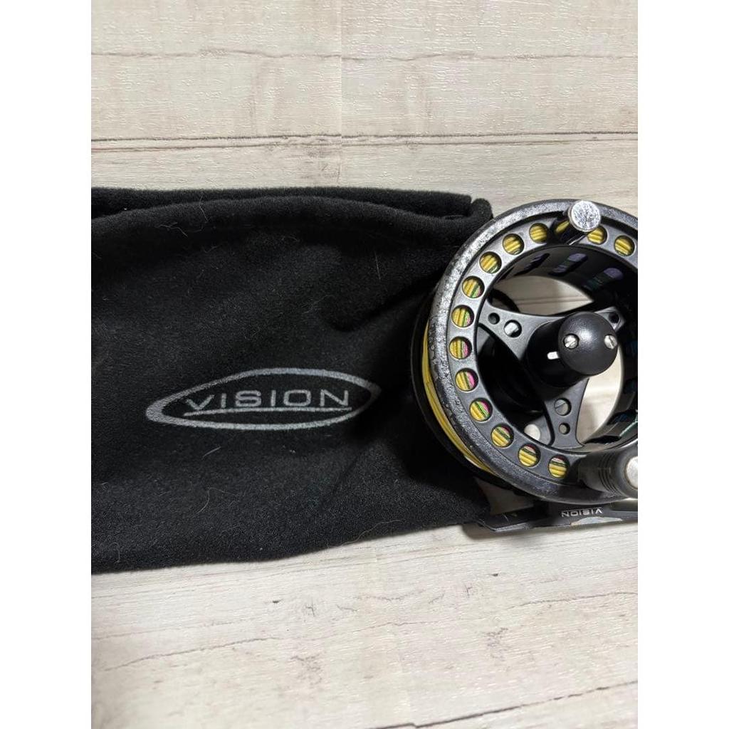 Used VISION KOMA fly reel large arbor with line and bag