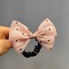 Red & Gray Autumn/Winter Large Bow Hair Tie for Women