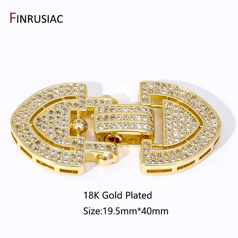 

Trendy 18K Gold Plated Inlaid Zircon Pearl Connector Clasps Fasteners,Brass Closure Clasps For DIY Jewelry Making Accessories