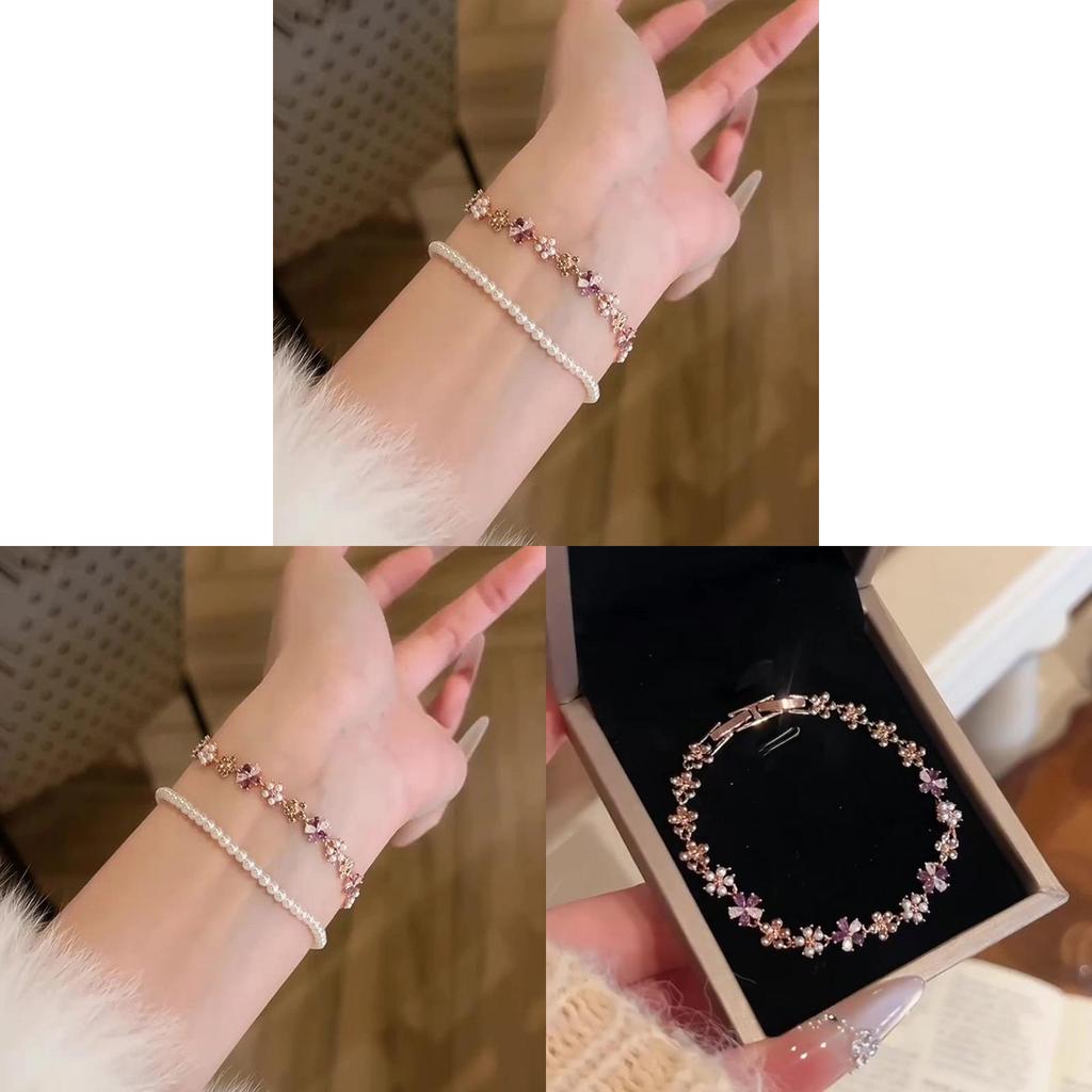 Bracciale Gioiello Floreale alla Moda con Zirconia Cubica per Donna Regalo