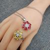 Explosions Fashion Jewelry Crystal Square Zircon Necklace Earrings Ring Set of Three