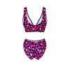 Nouveau Maillot de Bain Sexy Froncé Imprimé Léopard Maillot de Bain Femme Source Chaude Bikini Ensemble Deux Pièces