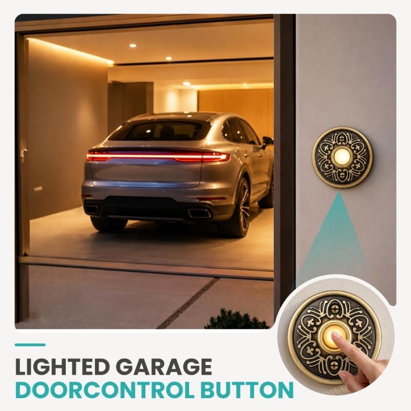 Antique Bronze Entry Call Push Button with Glowing Center, Front Door Bells Push Switches, Round Metal Trim, 5.6 Cm Accent for Covered Porch, Hallway,