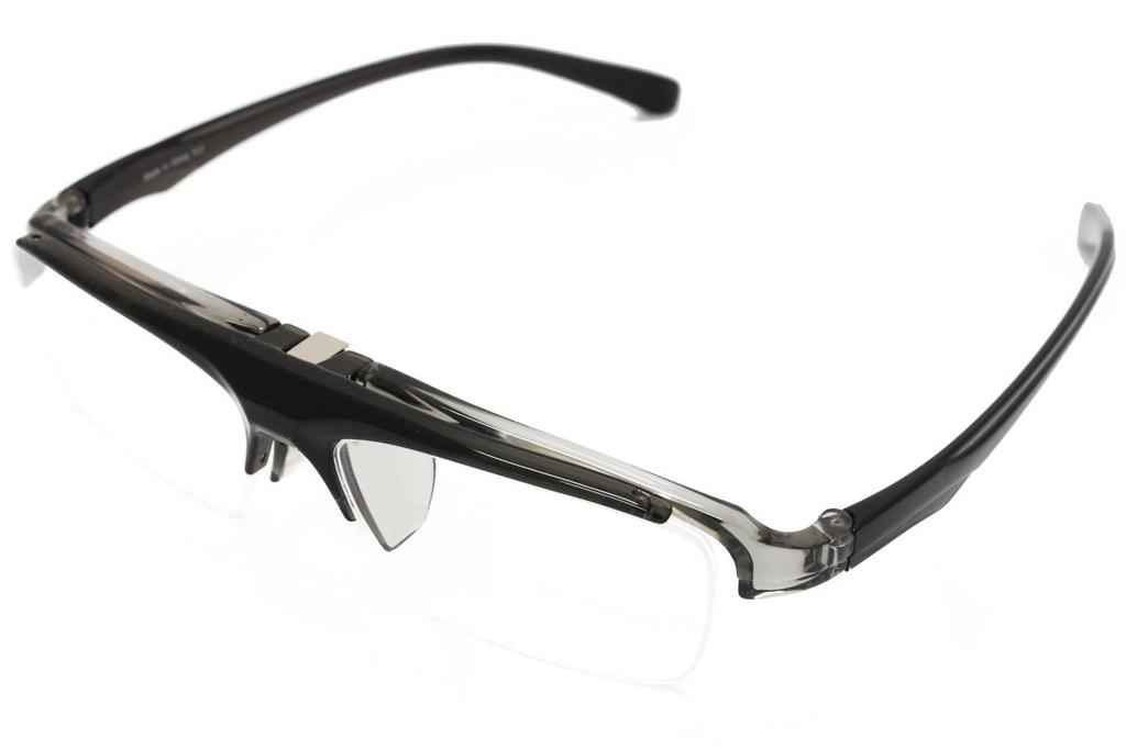 Reading Glasses Clear Dark Gray Clear Dark Flip-up FUR-2000-1 COL. (+3.50, Gray)