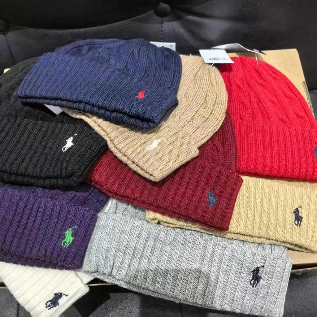 Zimní klasická copánková šála a čepice ze směsi vlny s výšivkou poníka pro páry