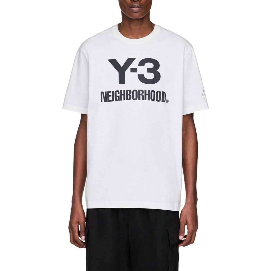 Y-3 X Neighborhood Logo Tee White Unisex Tops JX7449