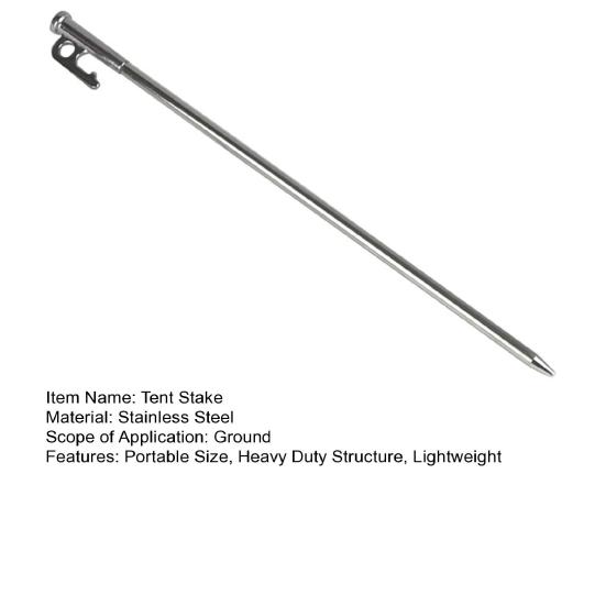 20/25/30/35/40CM Stainless Steel Tent Stake Heavy Duty Outdoor Hiking Camping Tent Tarp Canopy Windproof Ground Spike Nail Metal Tent Peg
