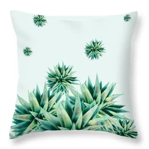 Tropical Green Plant Pillowcase Colorful Tree Pattern Creative Cushion Vitality Natural Style Sofa Decoration Pillow