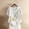 Women Casual Plus Size  Printed Loose Button Tunic Shirt Blouse Tops