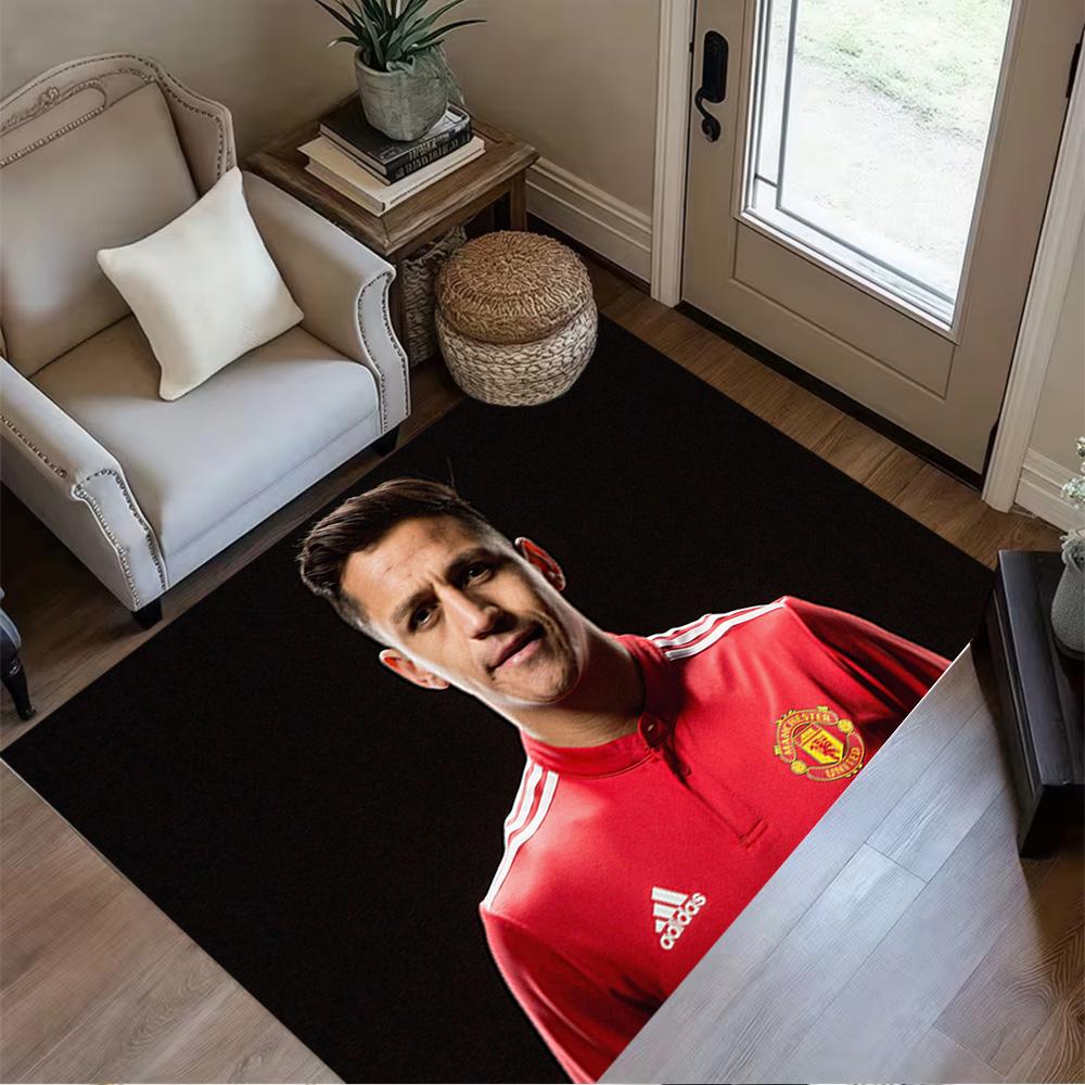 Manchester Player Portrait Carpet Design for Dormitory Dining Room Playrooms Game Room Antislip Carpet Office home decor