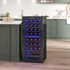 32-Bottle Narrow Wine Fridge, with Lights - Black