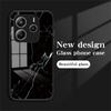For Xiaomi Redmi Note 14 5G Case Marble Pattern Tempered Glass+PC+TPU Protective Phone Cover