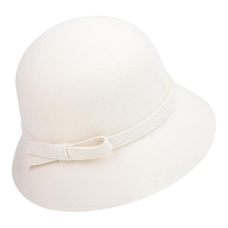 2025 Women's Autumn/Winter Hepburn Style Wool Felt Fedora Bucket Hat