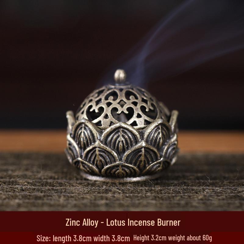 Auspicious Cloud Mini Copper Incense Burner for Indoor Aromatherapy