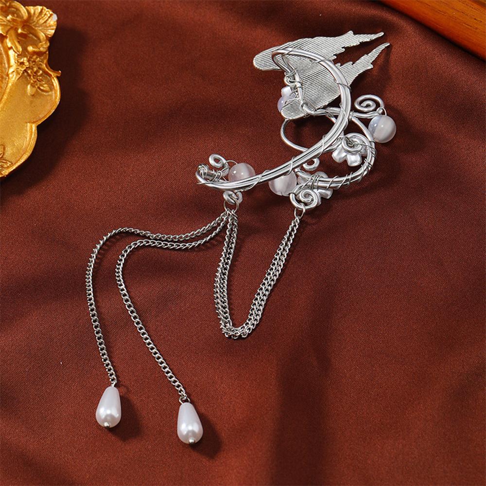 Estetické elfí náušnice s manžetami Andělská křídla Náušnice bez piercingu pro Halloween Cosplay Maškaráda Svatba