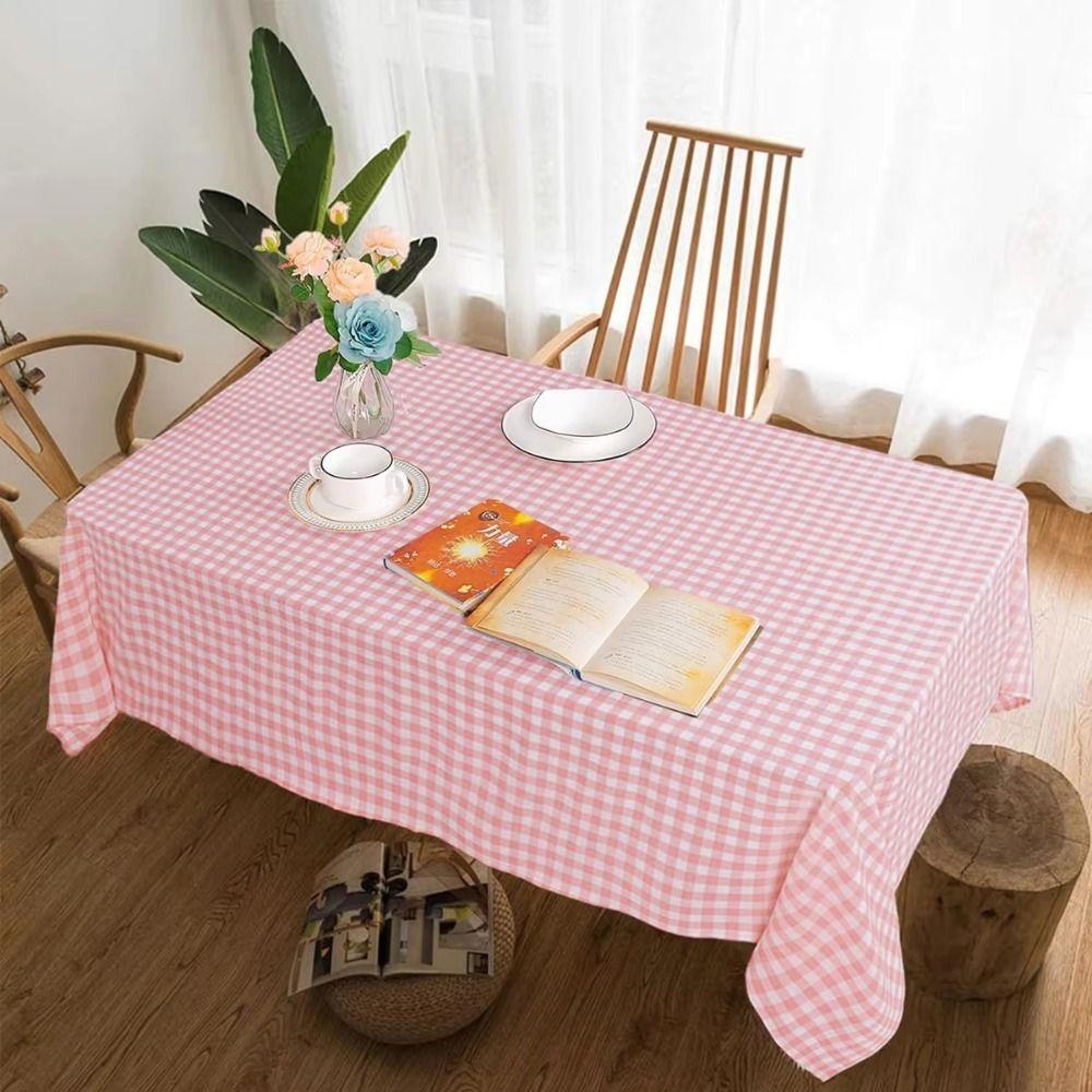 120x120cm Plaid Tablecloth Dust-proof Writing Desk Mat Simple Decor Ins Table Cloth  Household