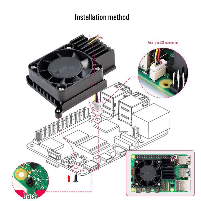 Raspberry Pi 5 Official Heatsink with PWM Fan and Aluminum Shell