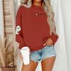 Women's Casual Fashion Round Neck Long Sleeve Halloween Printed Sweatshirt