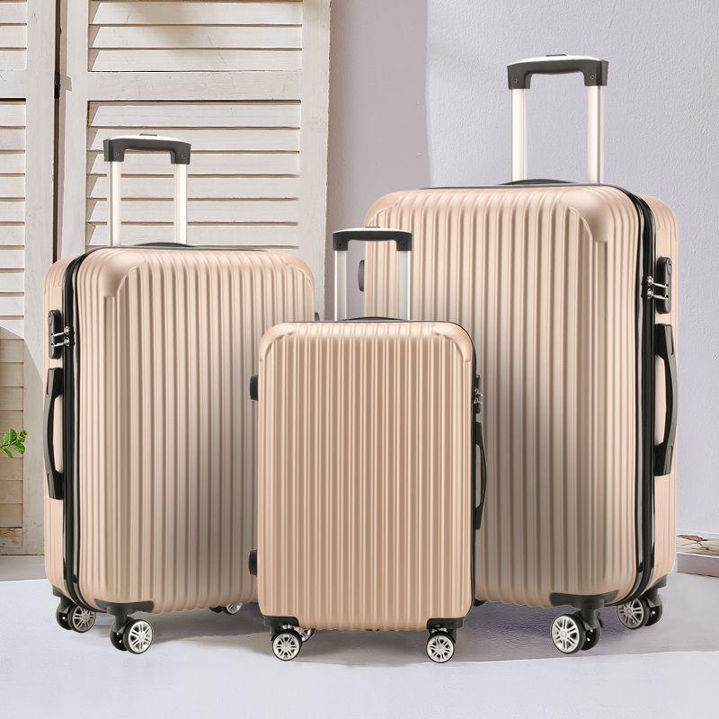 Sturdy and Durable Three-Piece Luggage Set with Anti-Collision Corners: 20, 24, 28 Inch Sizes
