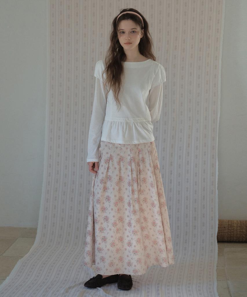 Aueonoseuteljia Vintage Bloom Pleats Skirt_Pink(O26Sk02)