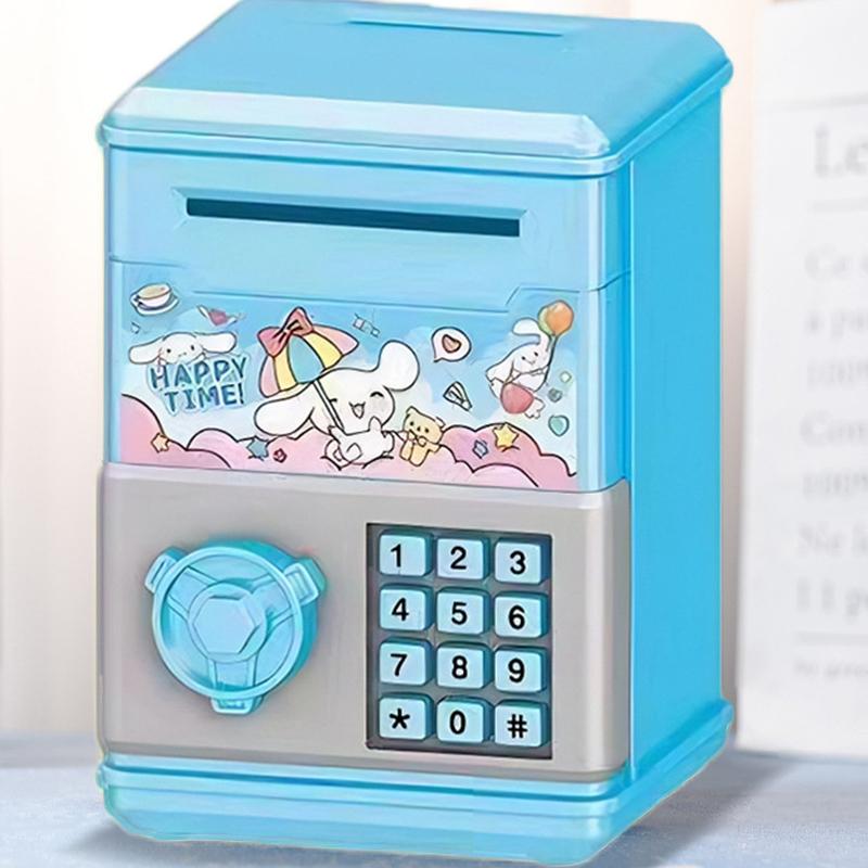 Automatic Mini Safe Coins Cash Saving Money Box Password Counter Code Key Lock Coin Bank Atm Child