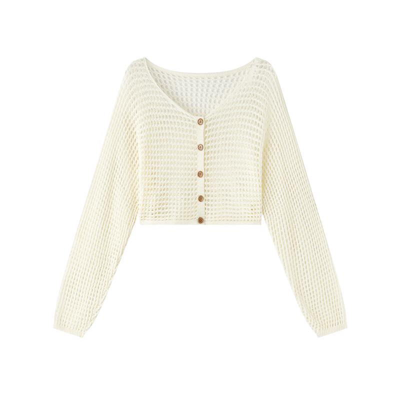 FivePlus Women's Hollow Knit Long Sleeve Summer Cardigan