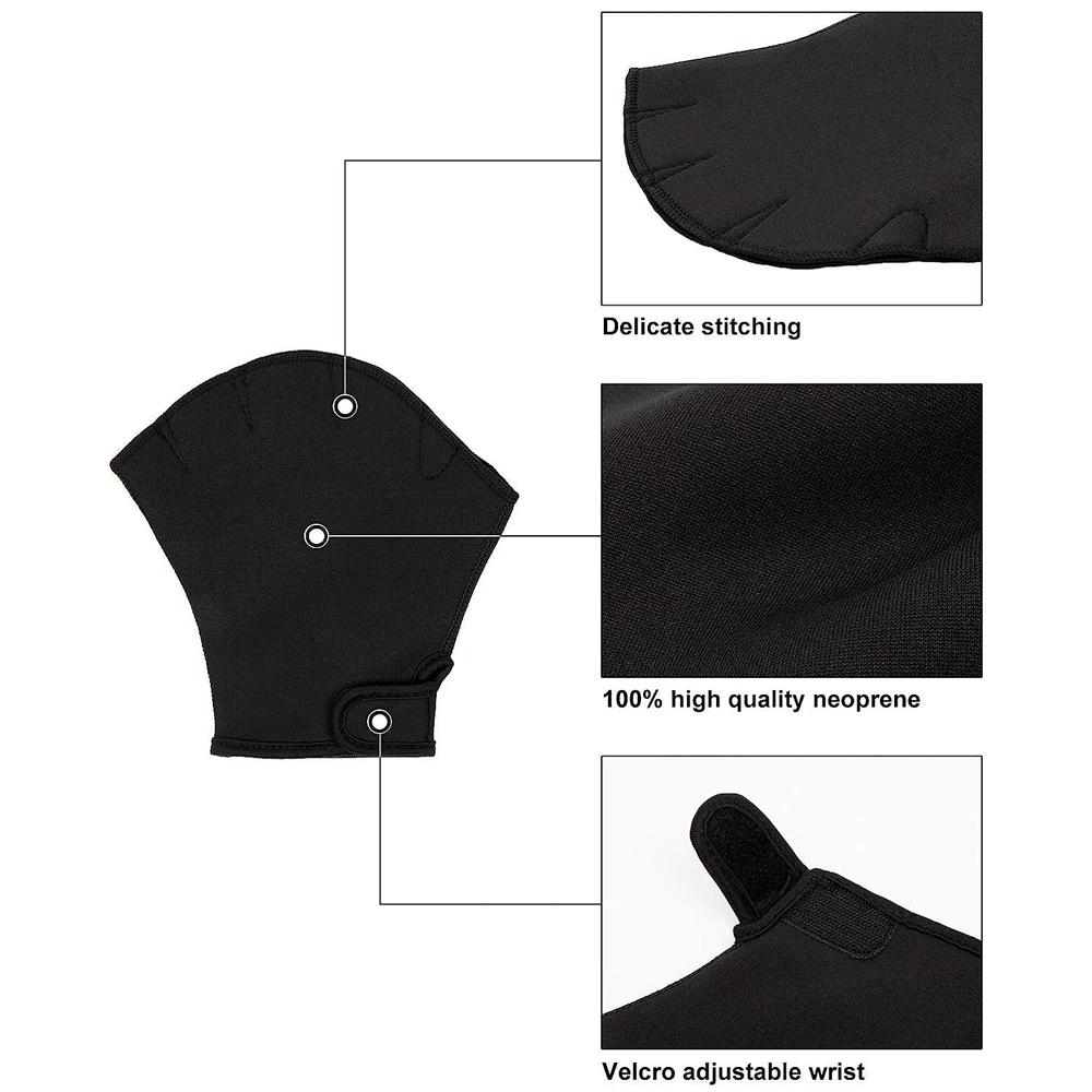 1 Pair Aquatic Gloves Webbed Swim Gloves for Men Women Adult Children Water Resistance Training