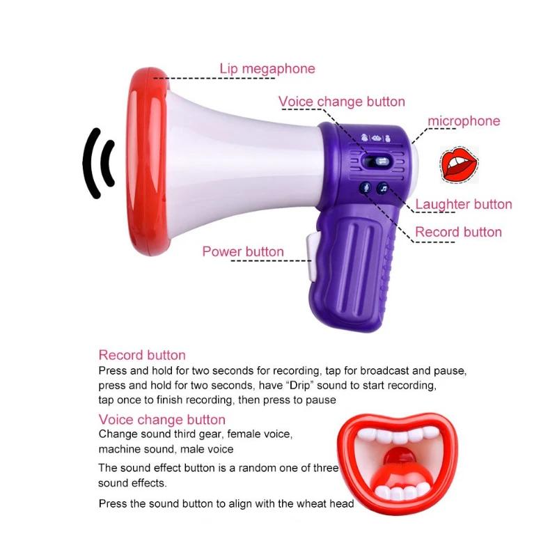 Funny Voice Changer, Big-mouthed Funny Loudspeaker Recording Toy, Speaker Handheld Microphone Voice Changer