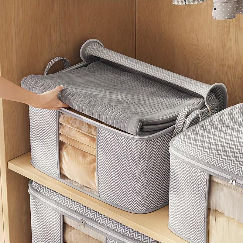 1 Piece Large Capacity Covered Storage Box with Perspective Window, Multi-purpose Foldable Quilt Storage Bag, Waterproof