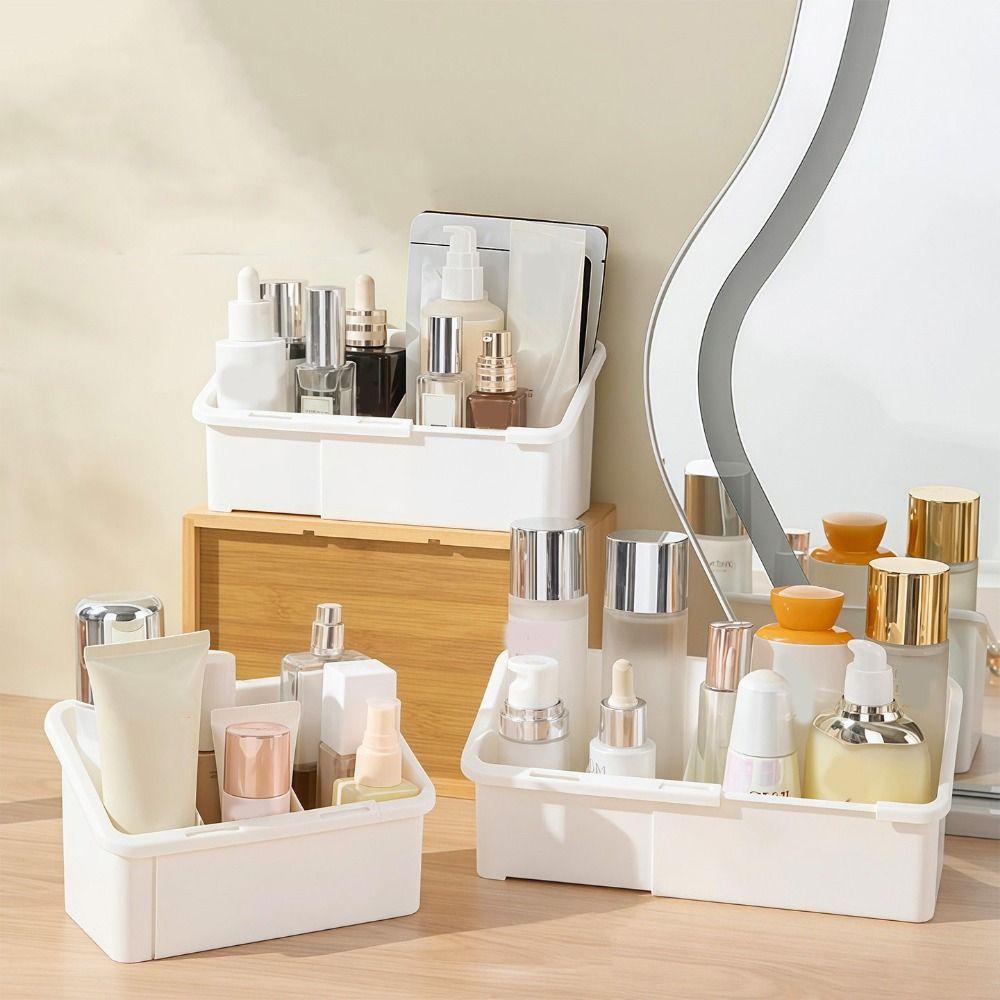 Adjustable Extendable Mirror Cabinet Storage Box White Lipstick Storage Box Kitchen