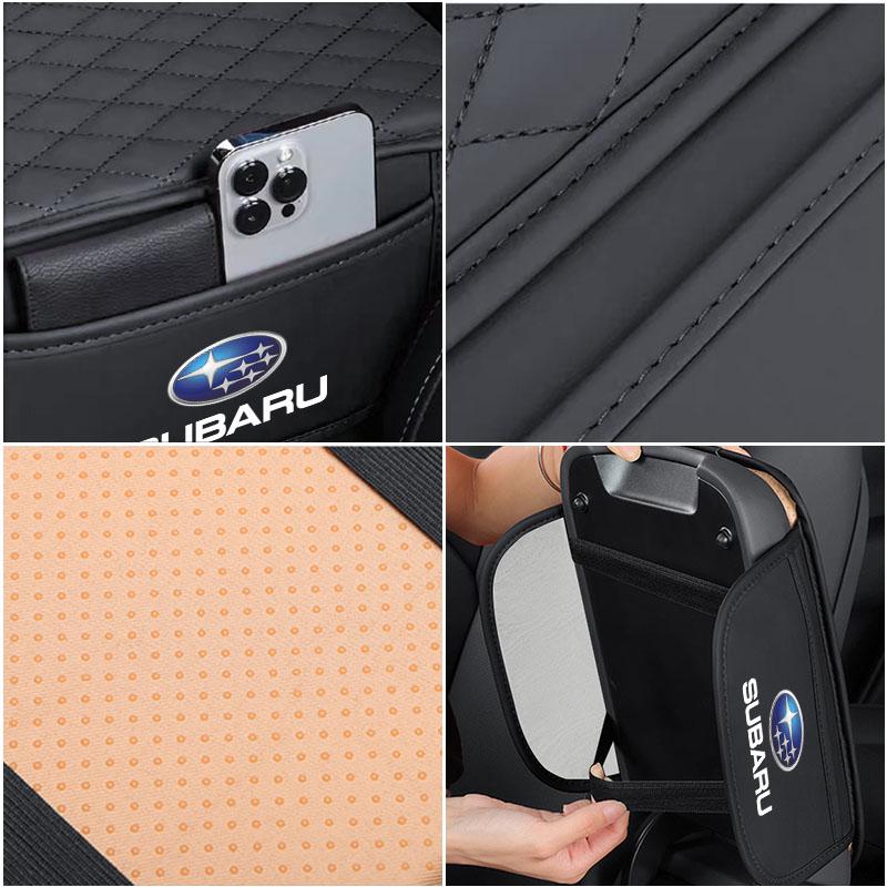 PU Leather Car Armrest Mat Tissue Boxes Height Pad Armrest Box For Subaru Impreza Legacy WRX STI BRZ XV WRC Forester Crosstrek Outback