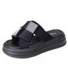 Internet celebrity slippers women's summer wear new fashion muffin soft bottom rhinestone beach sandals large size